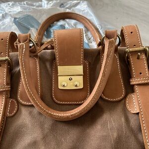 J Peterman Leather & Canvas Travel Bag